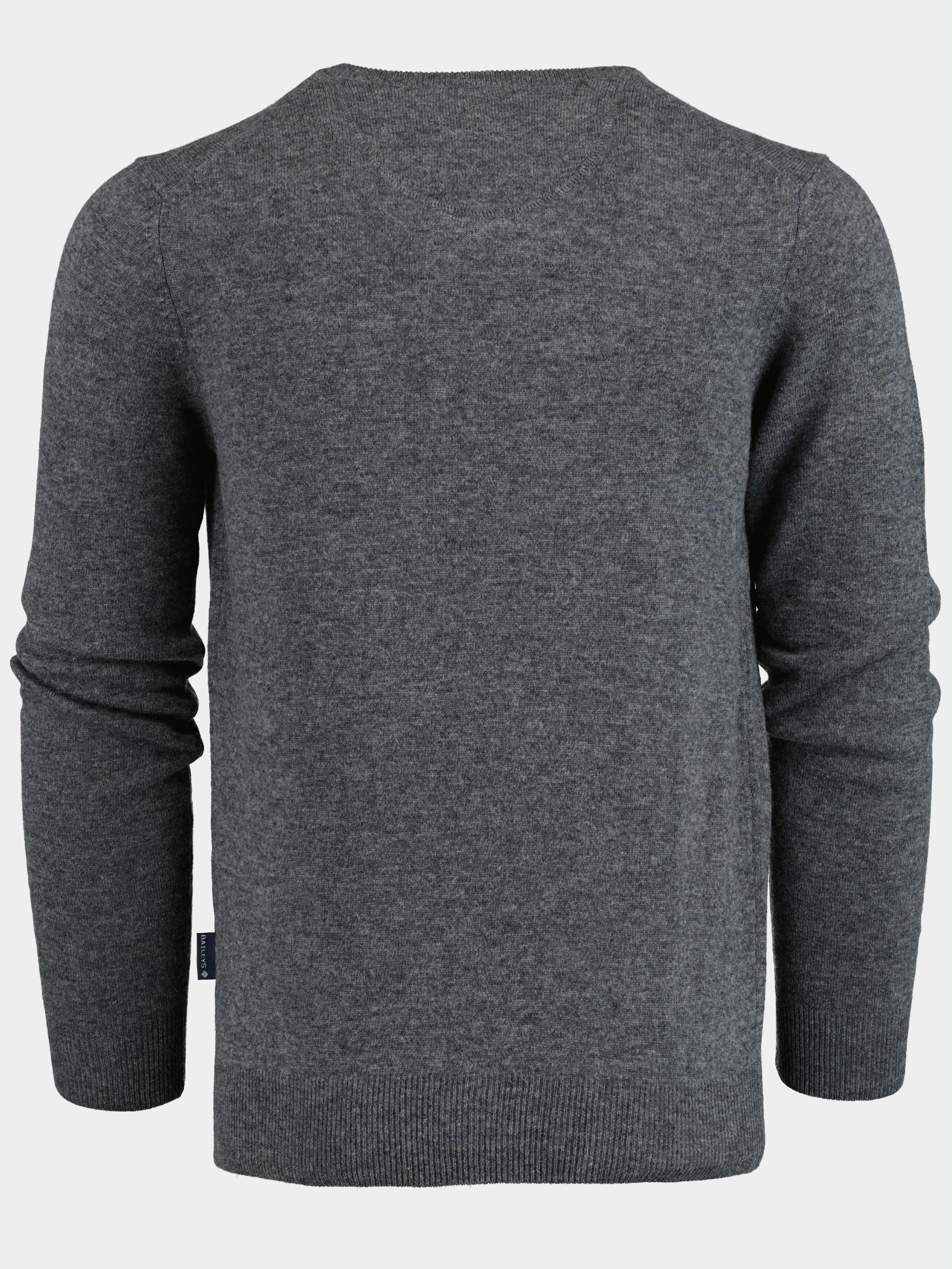 Baileys Pullover Grijs Lamswollen trui v-hals 220071/239