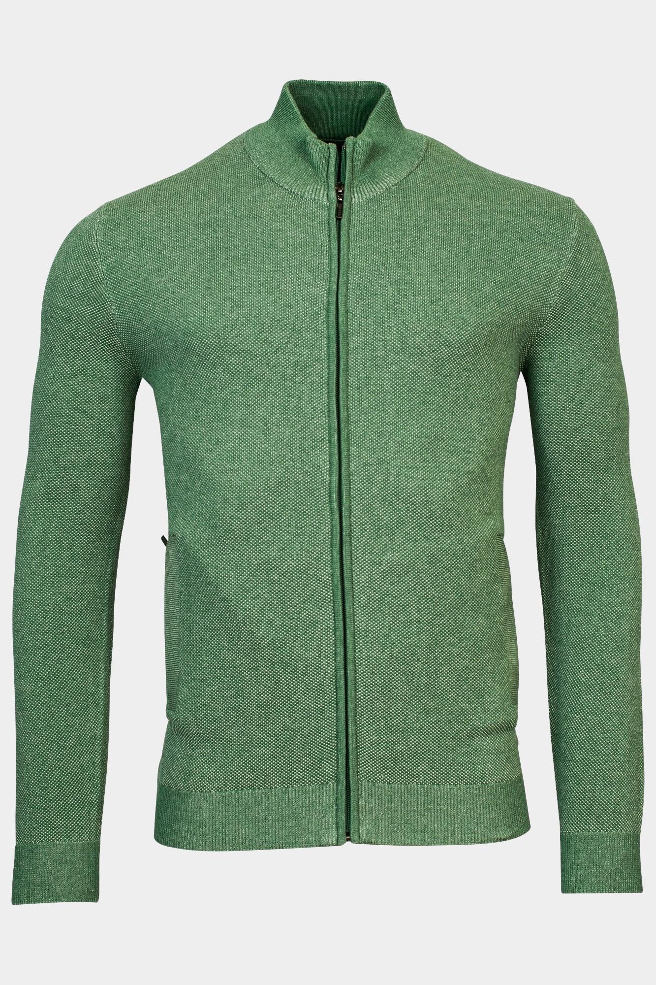 Baileys Vest Groen Cardigan Zip  12gg, body&slee 412010/705