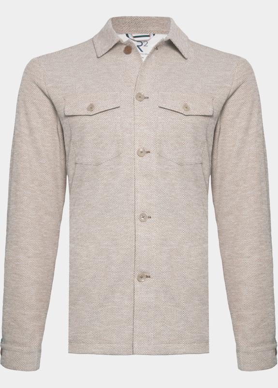 R2 Amsterdam Overshirt Beige Knitted Overshirt 132.OVERSHIRT.001/045
