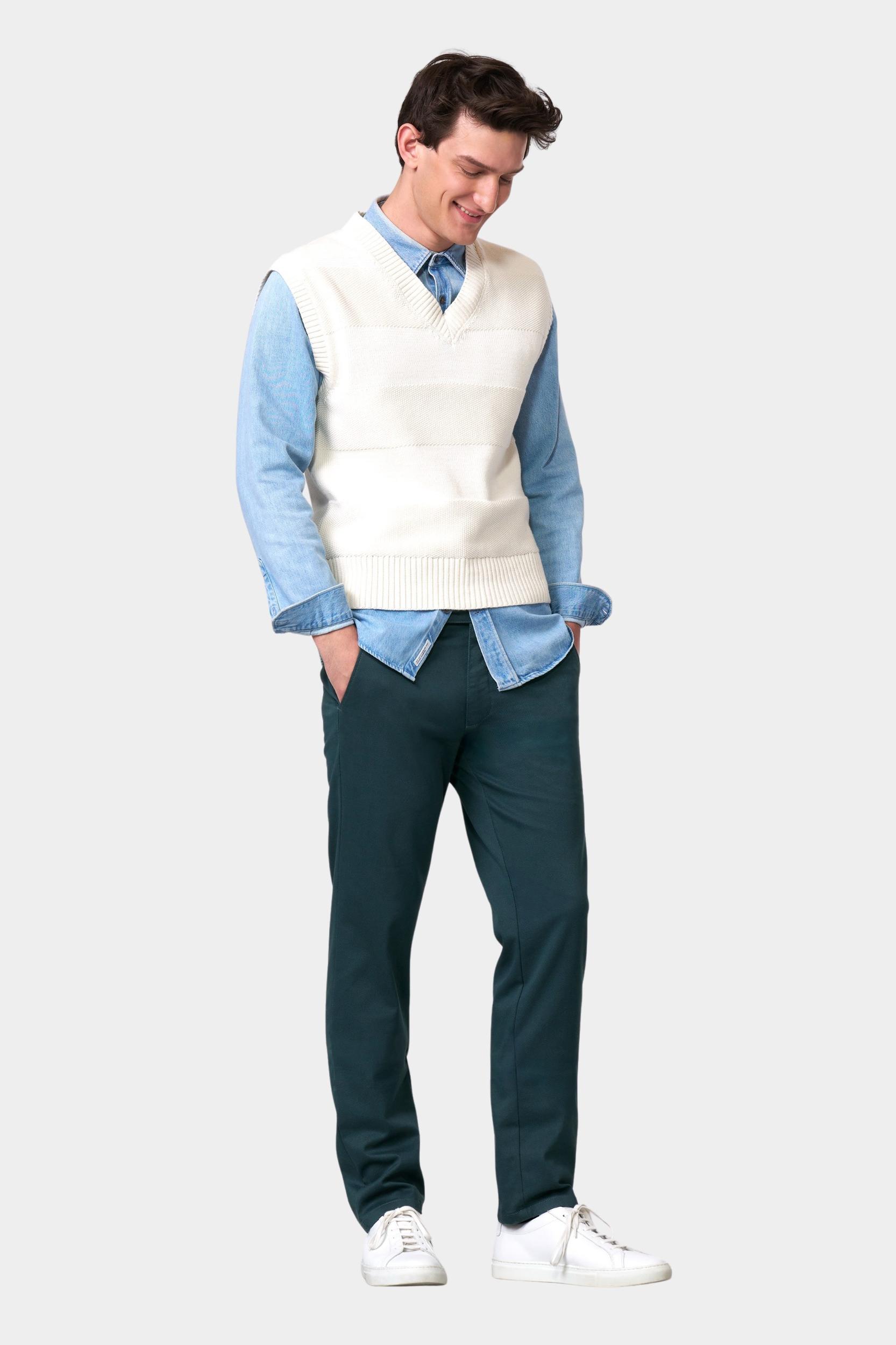 Meyer Chino Blauw Bonn 2-5654 1022565400/17 Meyer Chino Blauw Bonn 2-5654 1022565400/17