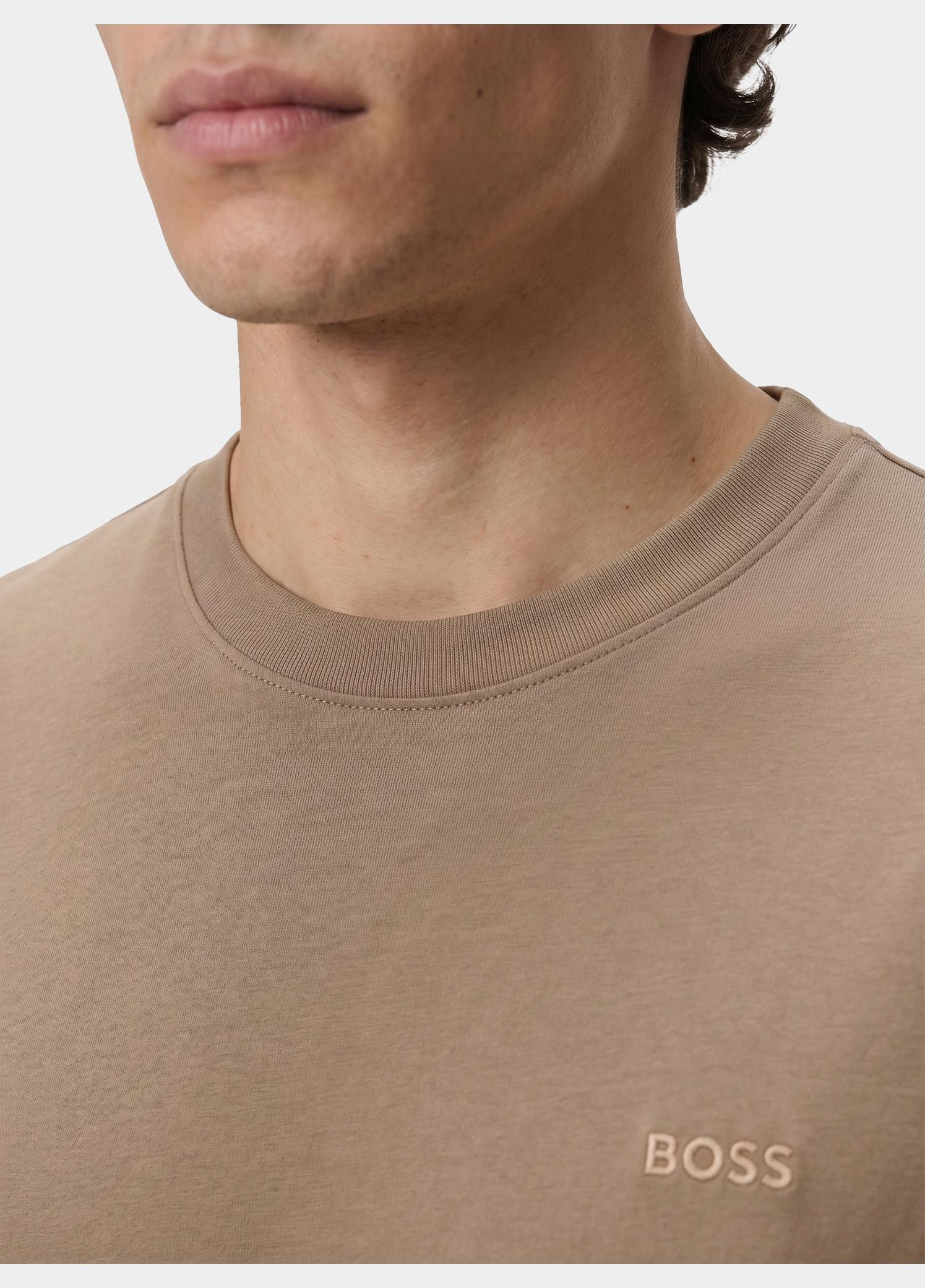 BOSS Black T-shirt lange mouw Beige Thompson 01 10281524 01 50565995/260