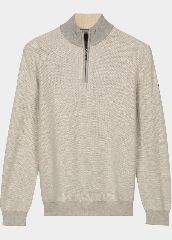 Baileys Half Zip Grijs Pullover 1/2 zip  2-tone Jacq 618450/945