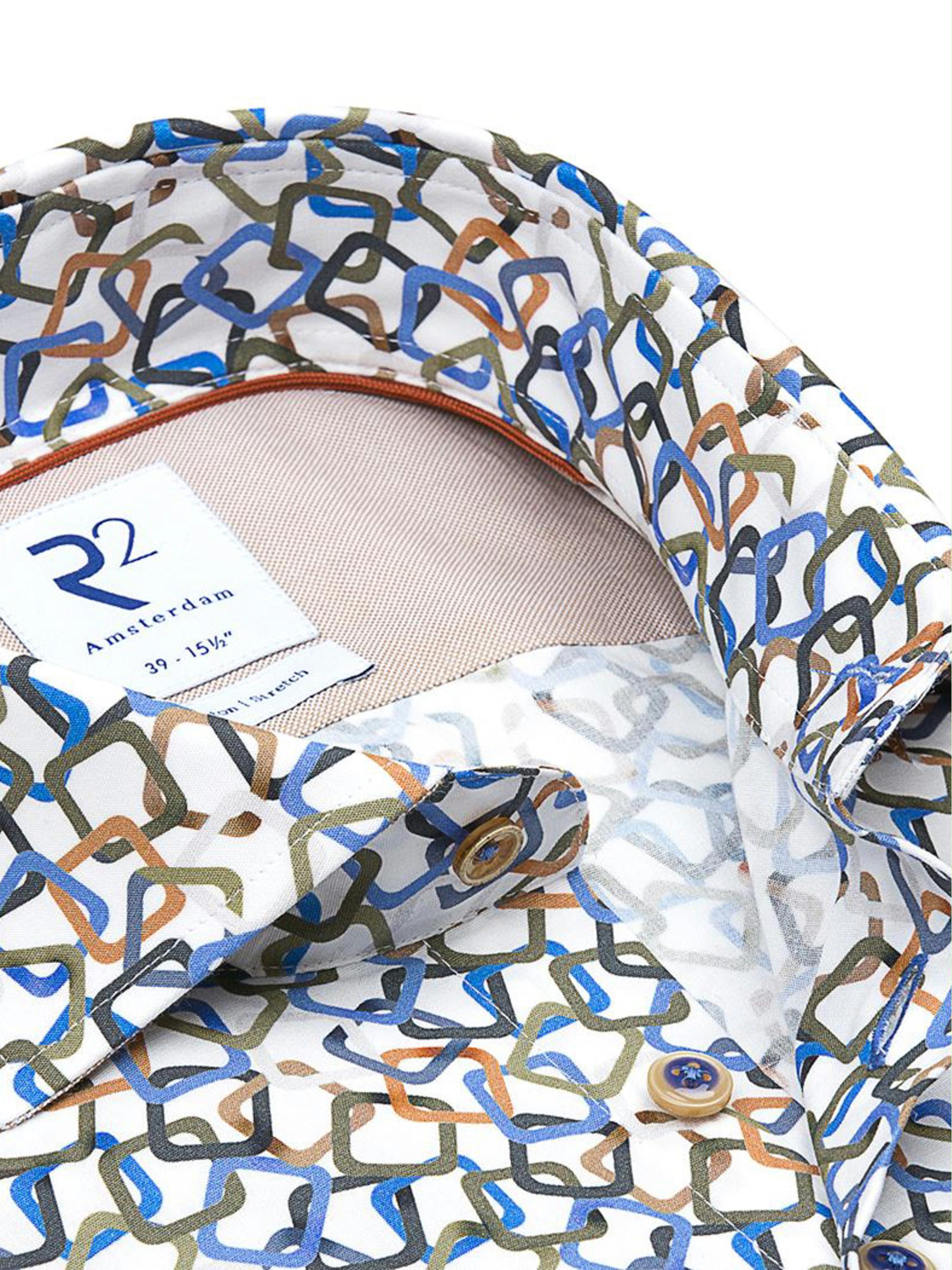 R2 Amsterdam Casual hemd lange mouw Multi  116.WSP.043/073