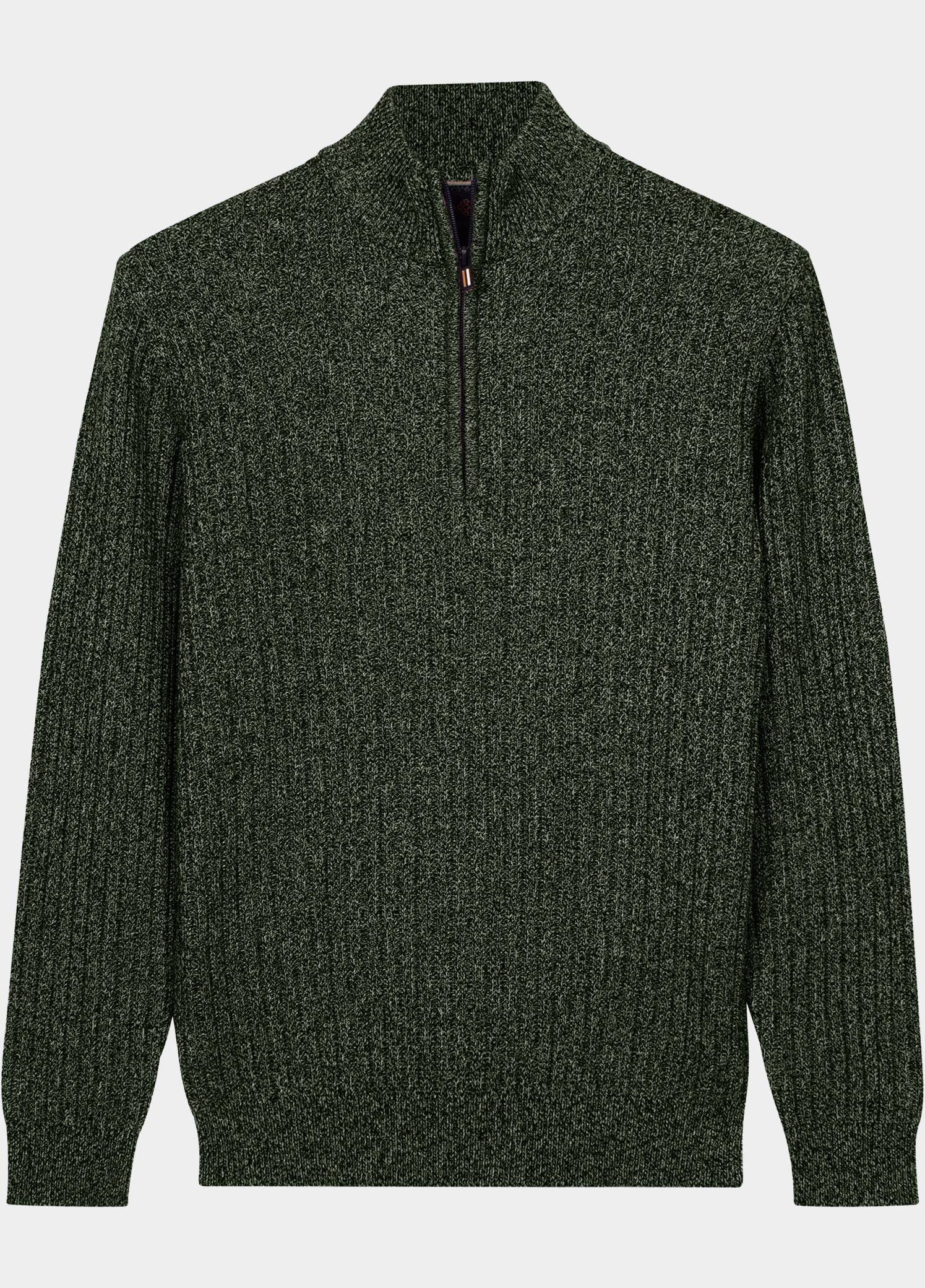 Baileys Half Zip Groen all-over twisted structure kn 628445/795