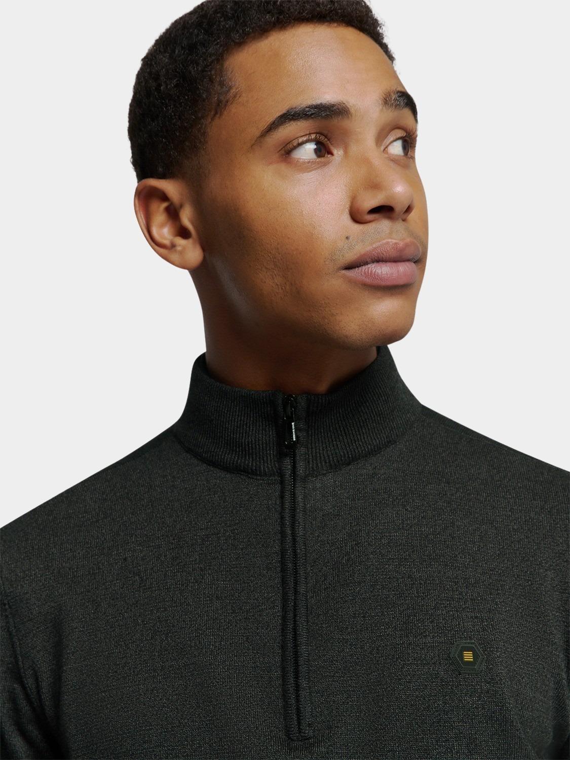 No Excess Half Zip Grijs Pullover Half Zip 2 Coloured N2185/023