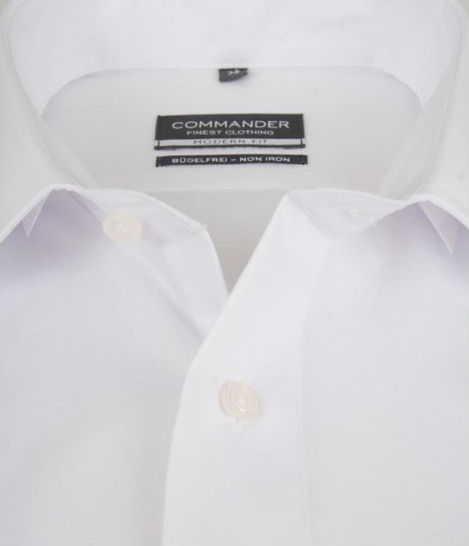 Commander Business hemd lange mouw Wit overhemd wit modern fit 213008398/100