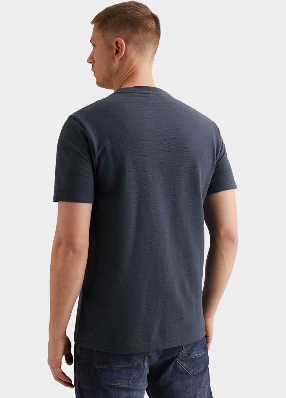 PME Legend T-shirt korte mouw Blauw Short sleeve r-neck jacquard PTSS2602563/5116