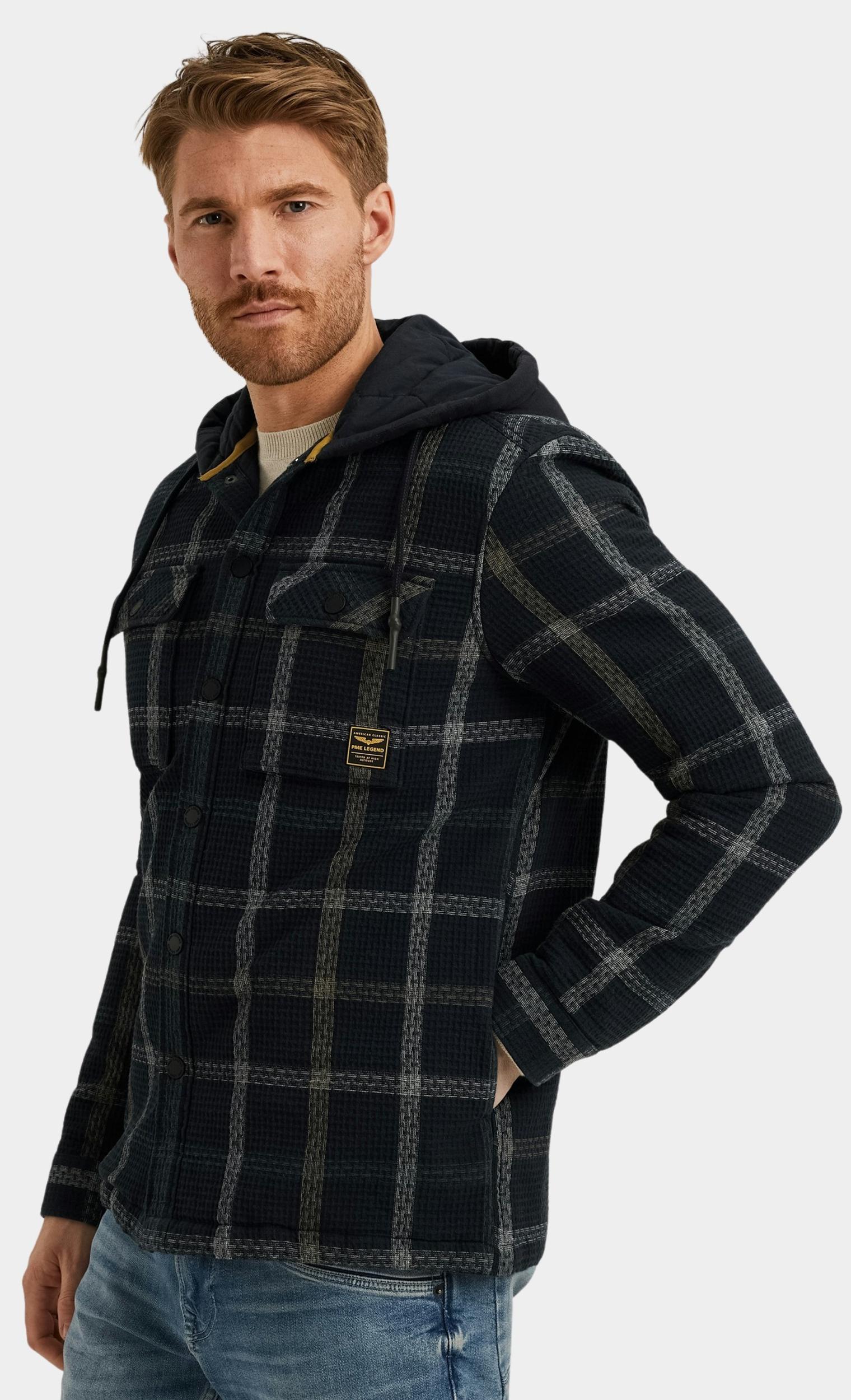 PME Legend overshirt Blauw LONG SLEEVE SHIRT Window Chec PSI2508225/5281
