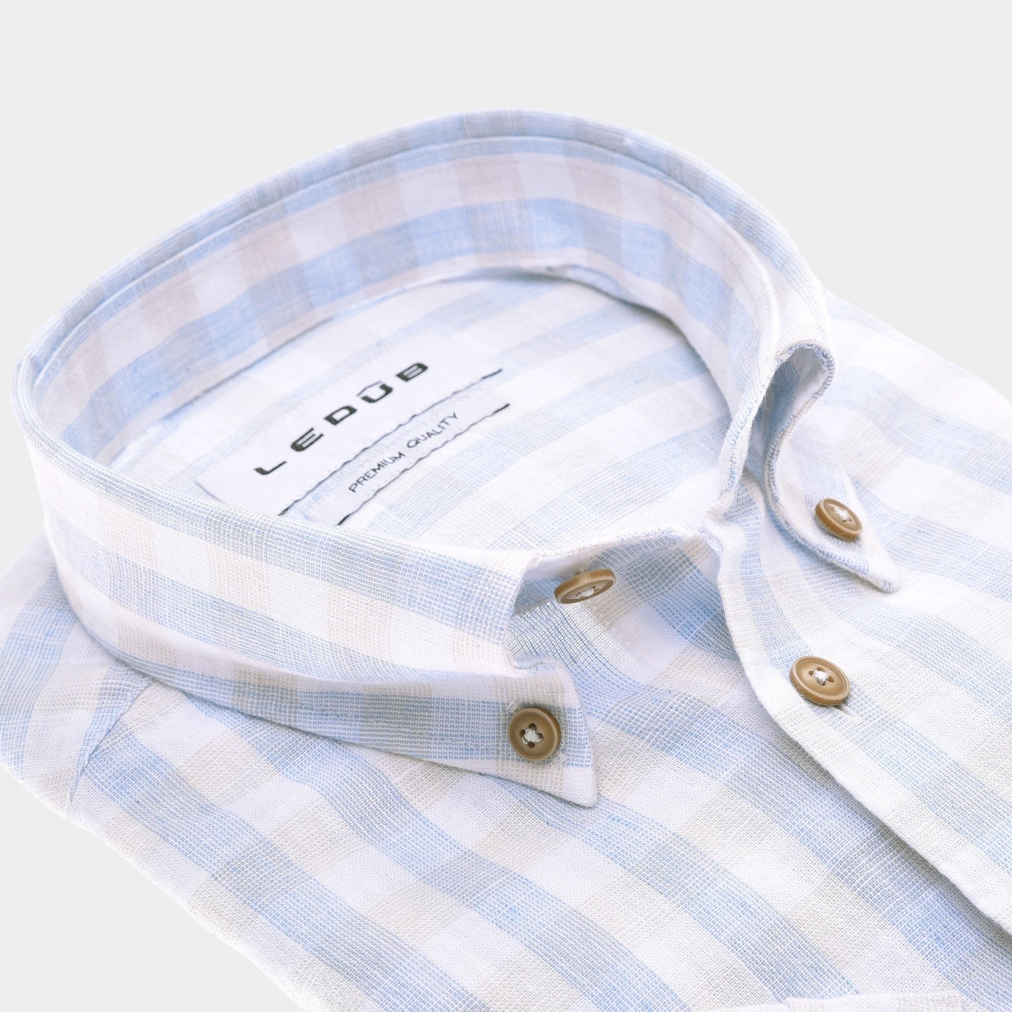 Ledub Business hemd korte mouw Blauw  0142926/120-000-000