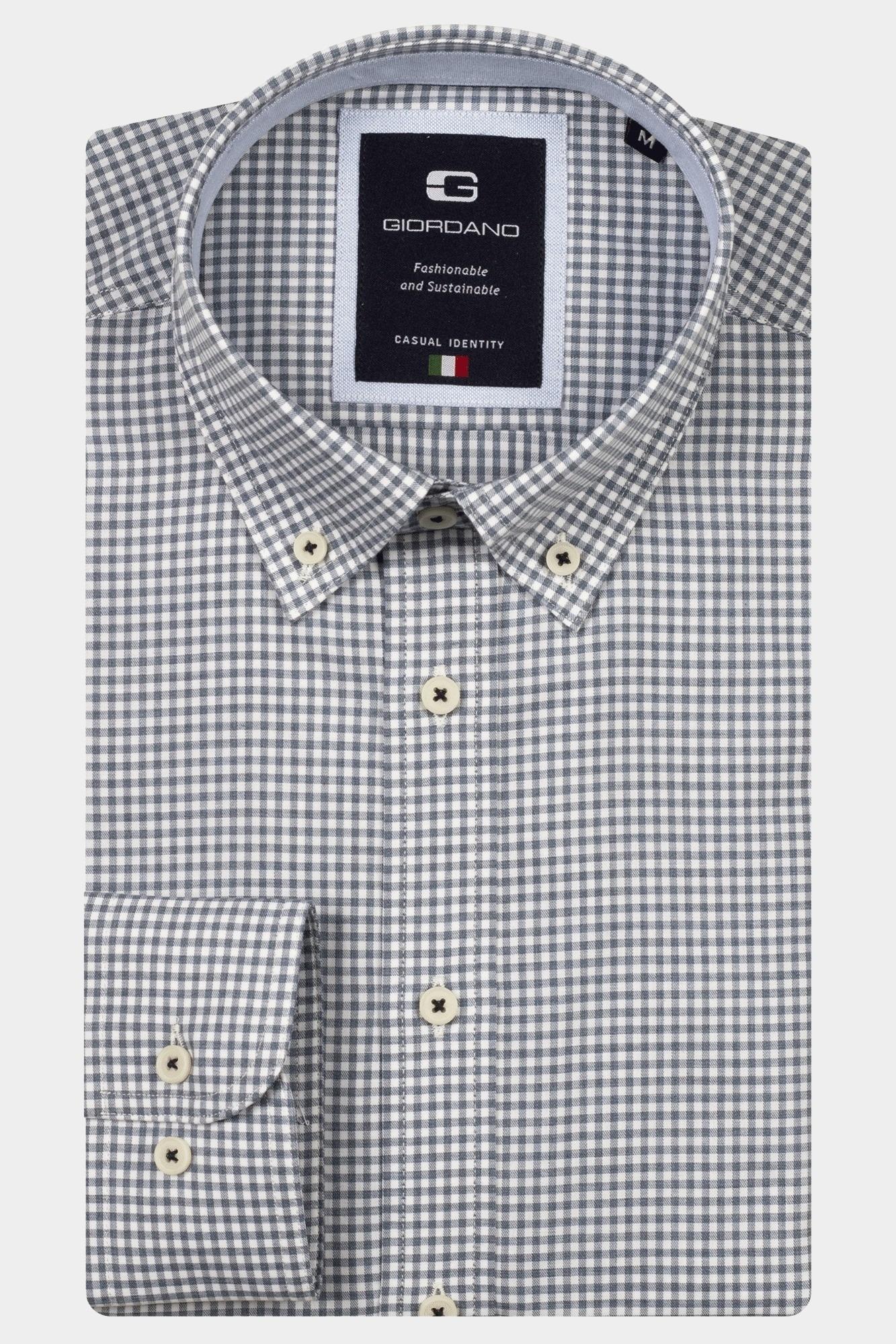 Giordano Casual hemd lange mouw Blauw Loretto long sleeve button do 527837/61