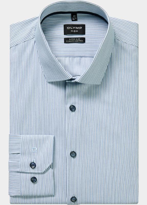 Olymp Zakelijk overhemd heren Blauw No. Six 24/Seven 253414/11