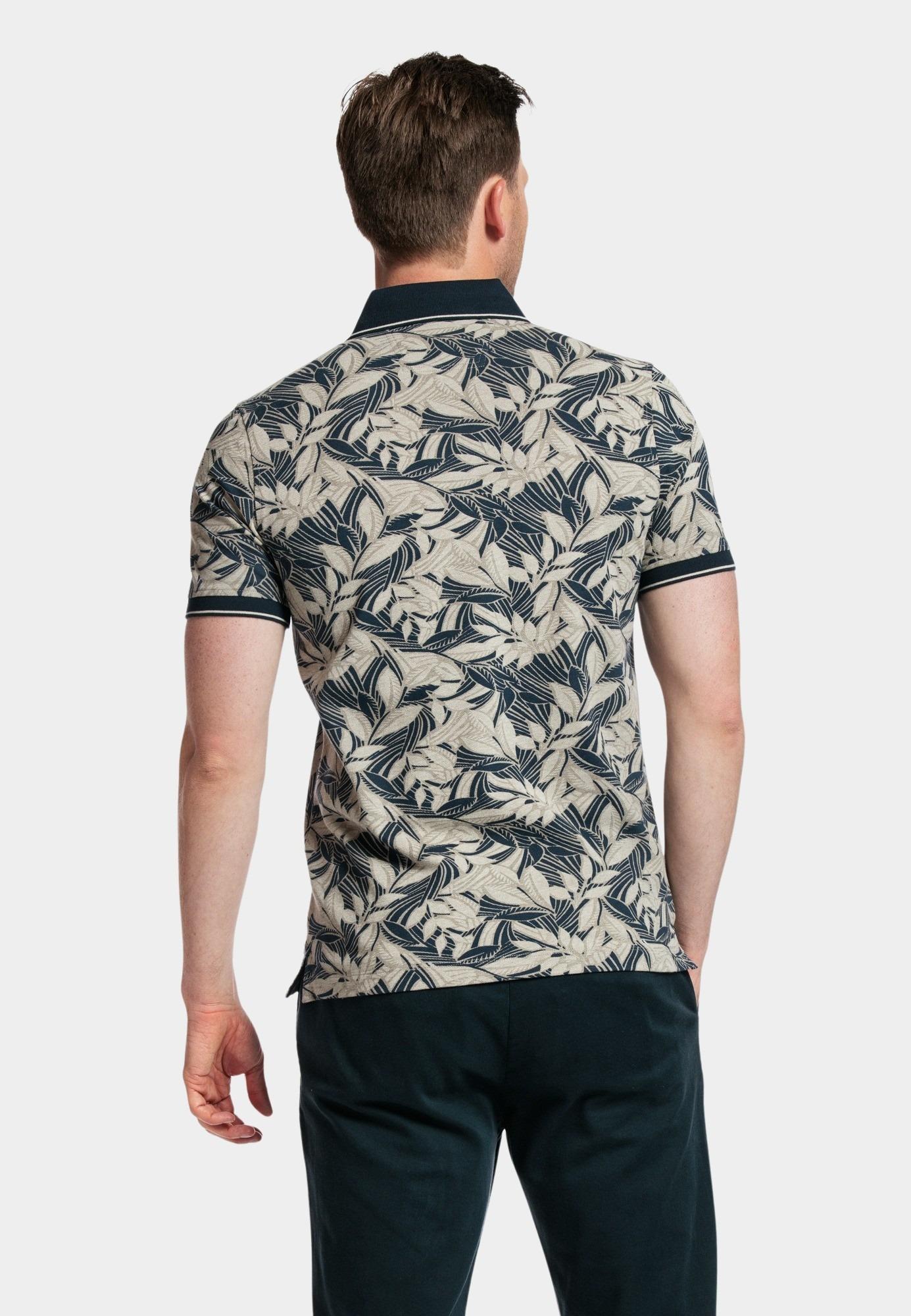 Baileys Polo korte mouw Groen Poloshirt 2-tone all over  "2 415227/75