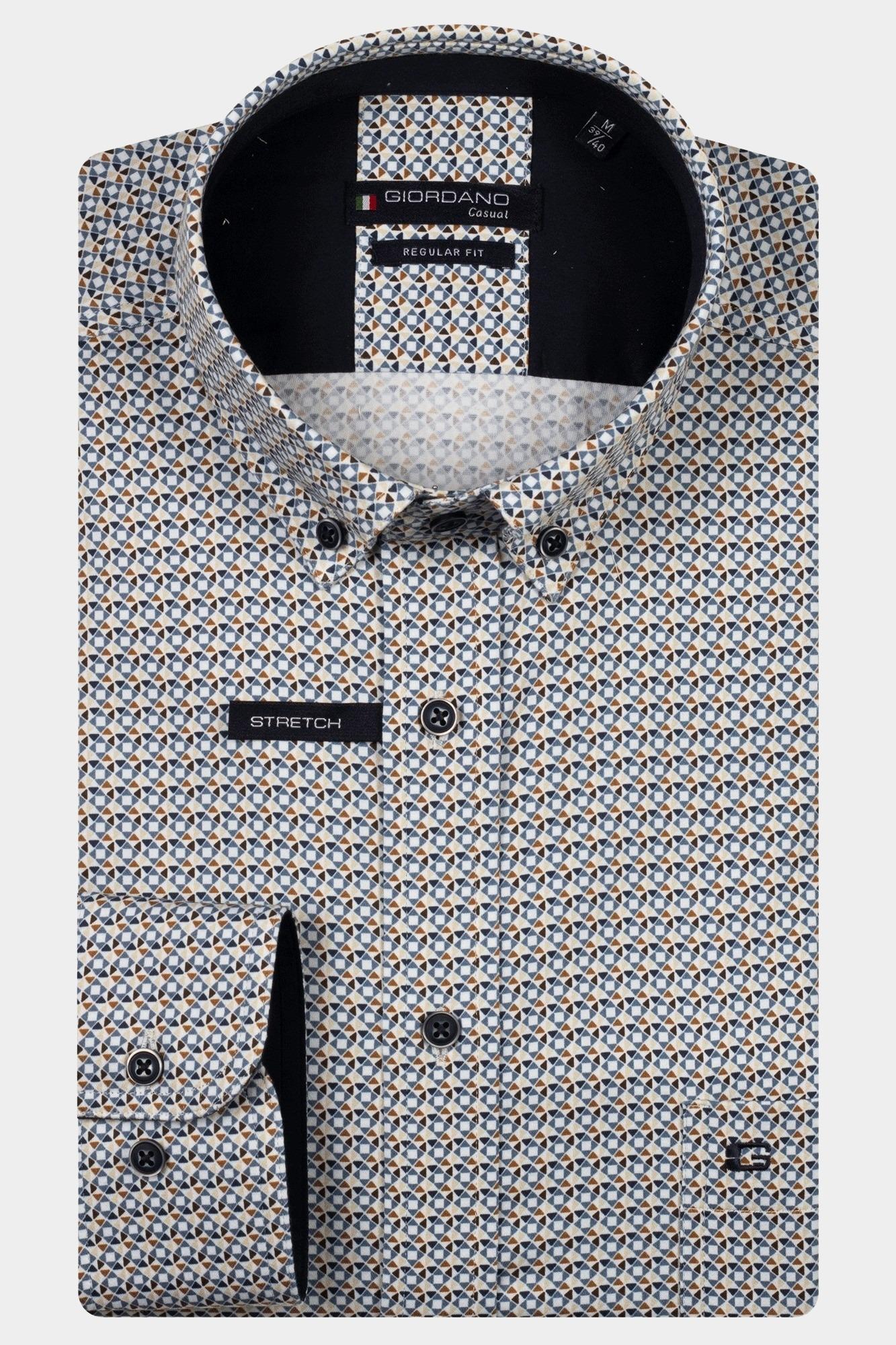 Giordano Casual hemd lange mouw Blauw Ivy long sleeve button down S 527047/60