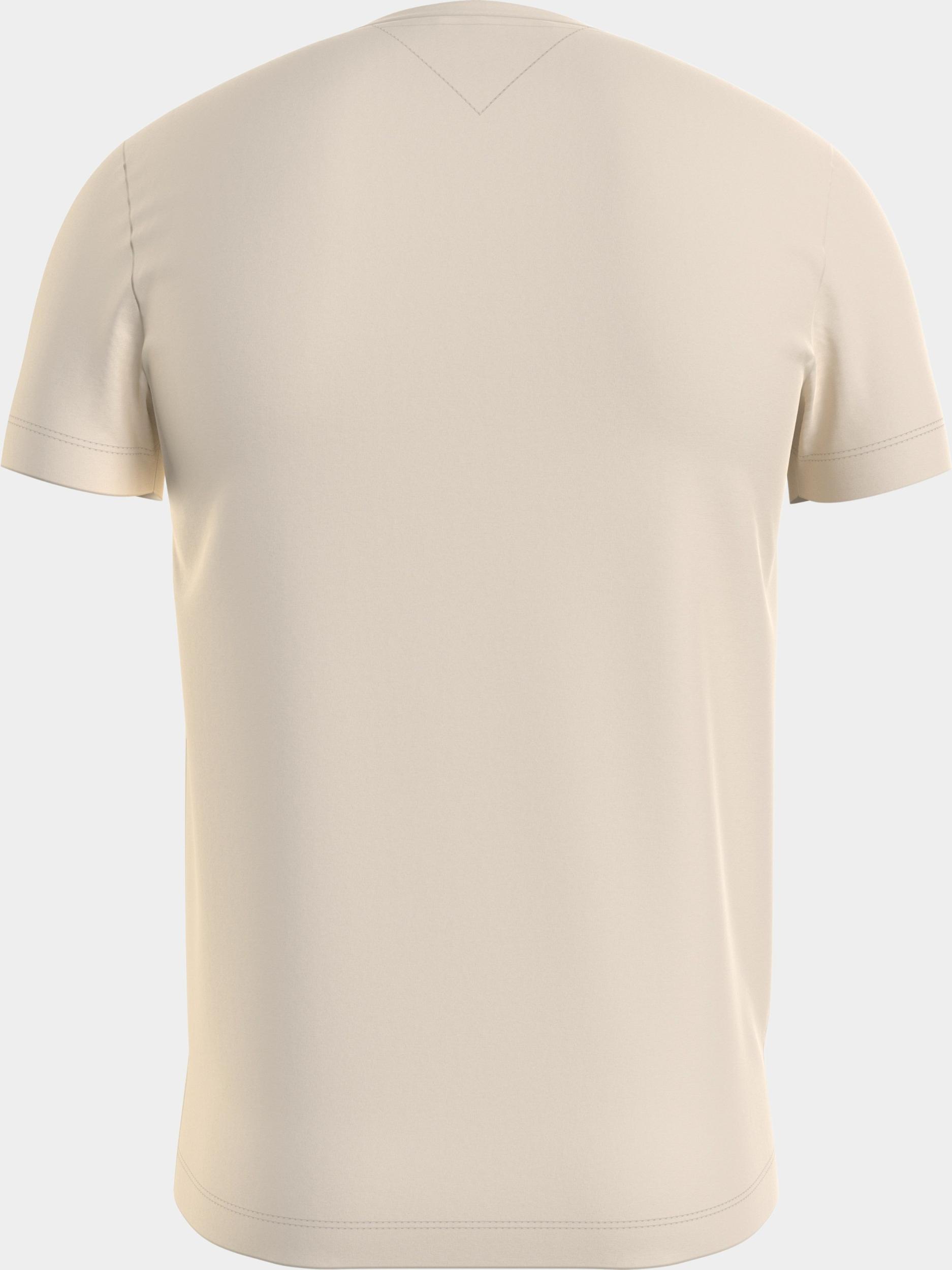 Tommy Hilfiger T-shirt korte mouw Beige Stretch Slim Fit Tee MW0MW10800/AEF