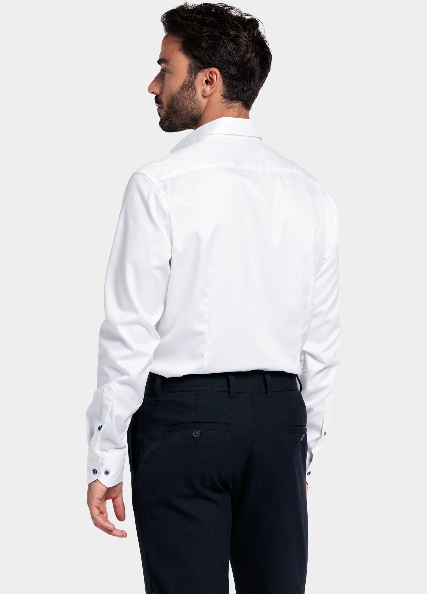 Giordano Overhemd heren Wit Locarno long sleeve semi cuta 527877/10