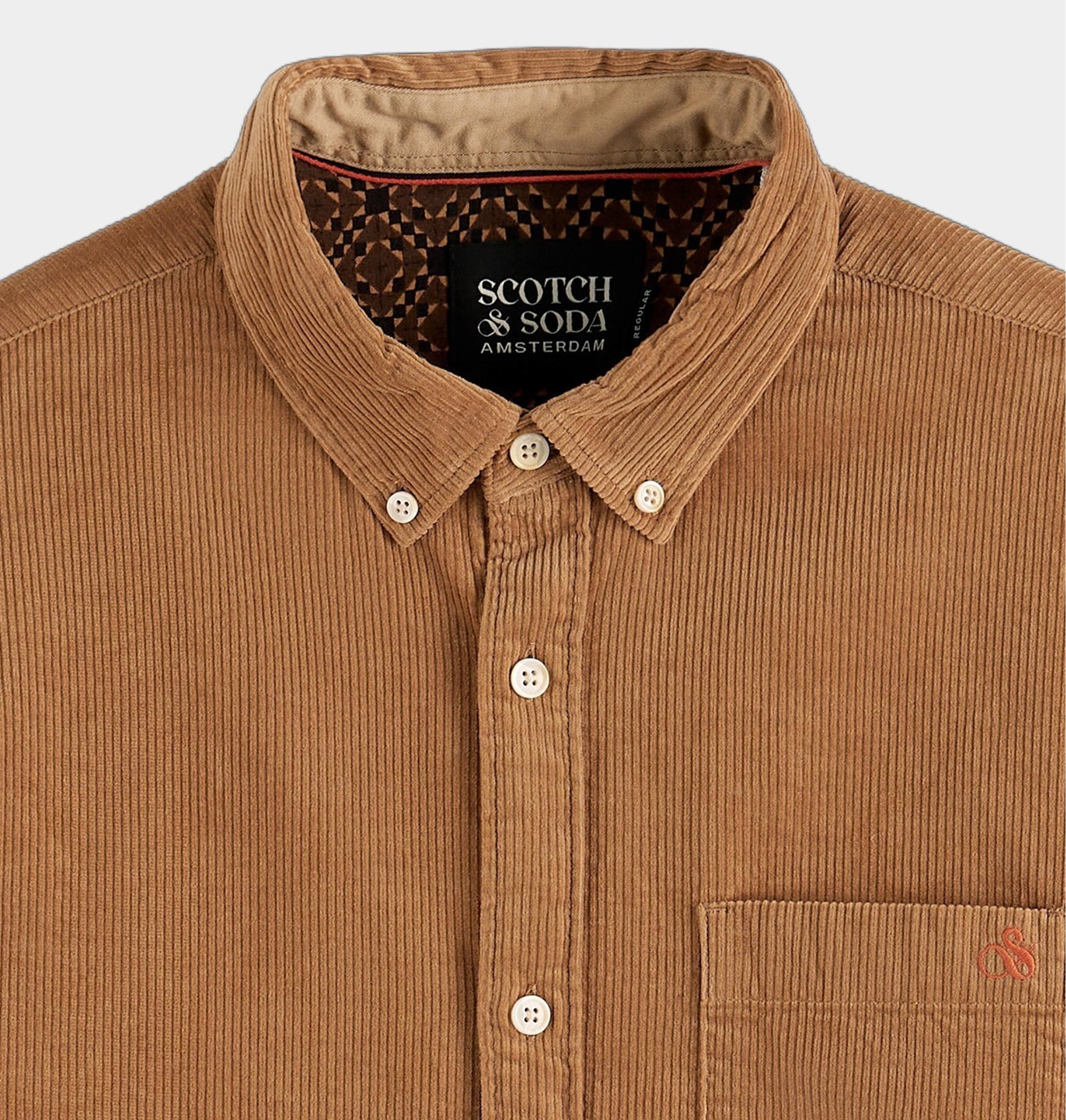 Scotch & Soda Casual hemd lange mouw Bruin Essential Corduroy 174525/0619