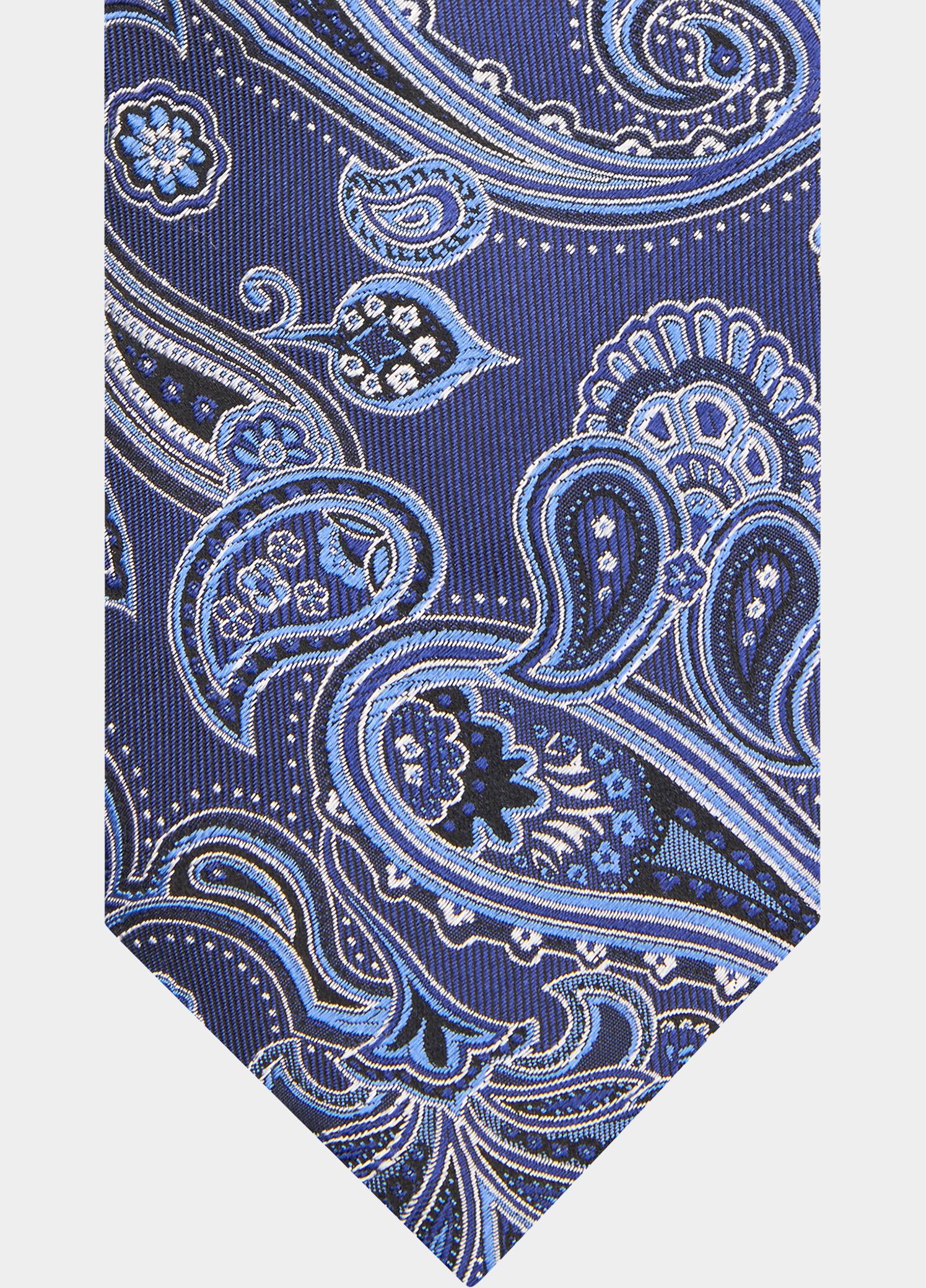 Profuomo Stropdas Blauw TIE SILK WOVEN NAVY PPWA30046/A