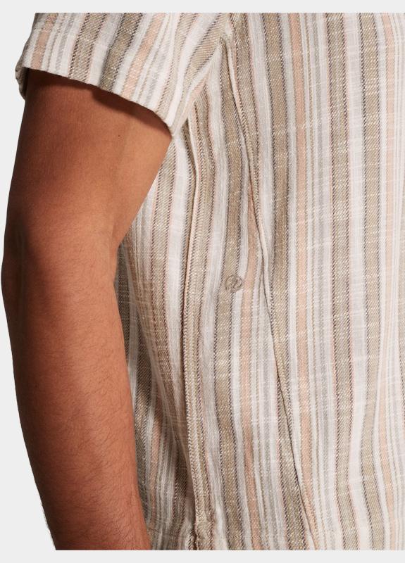 Cast Iron Casual hemd korte mouw Grijs Short Sleeve Shirt Slub Twill CSIS2603232/8023