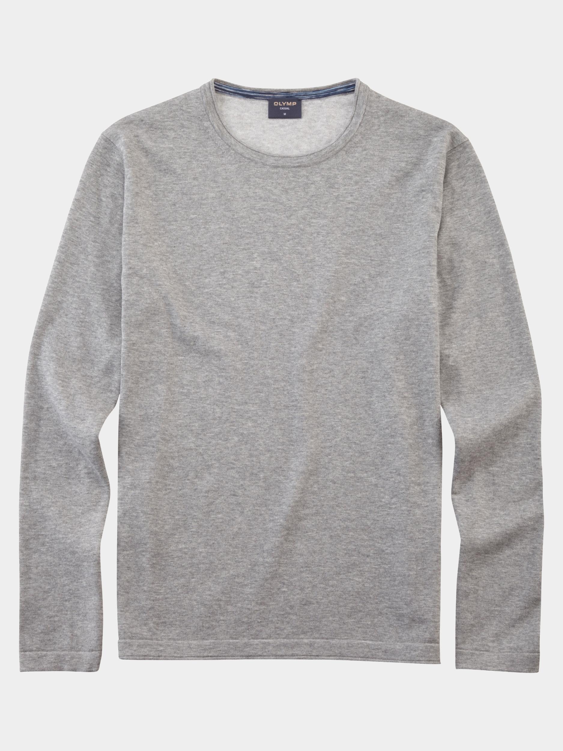 Olymp Pullover Grijs Rundhals Strick 535585/63