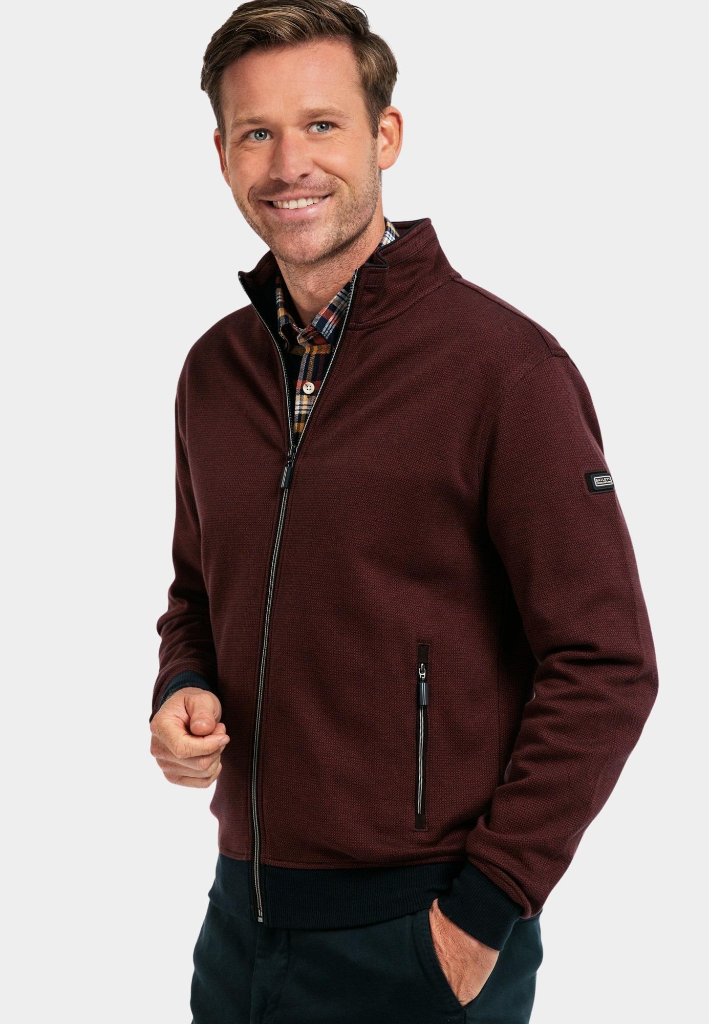 Baileys Vest Rood Sweat Cardigan Zip 422201/36