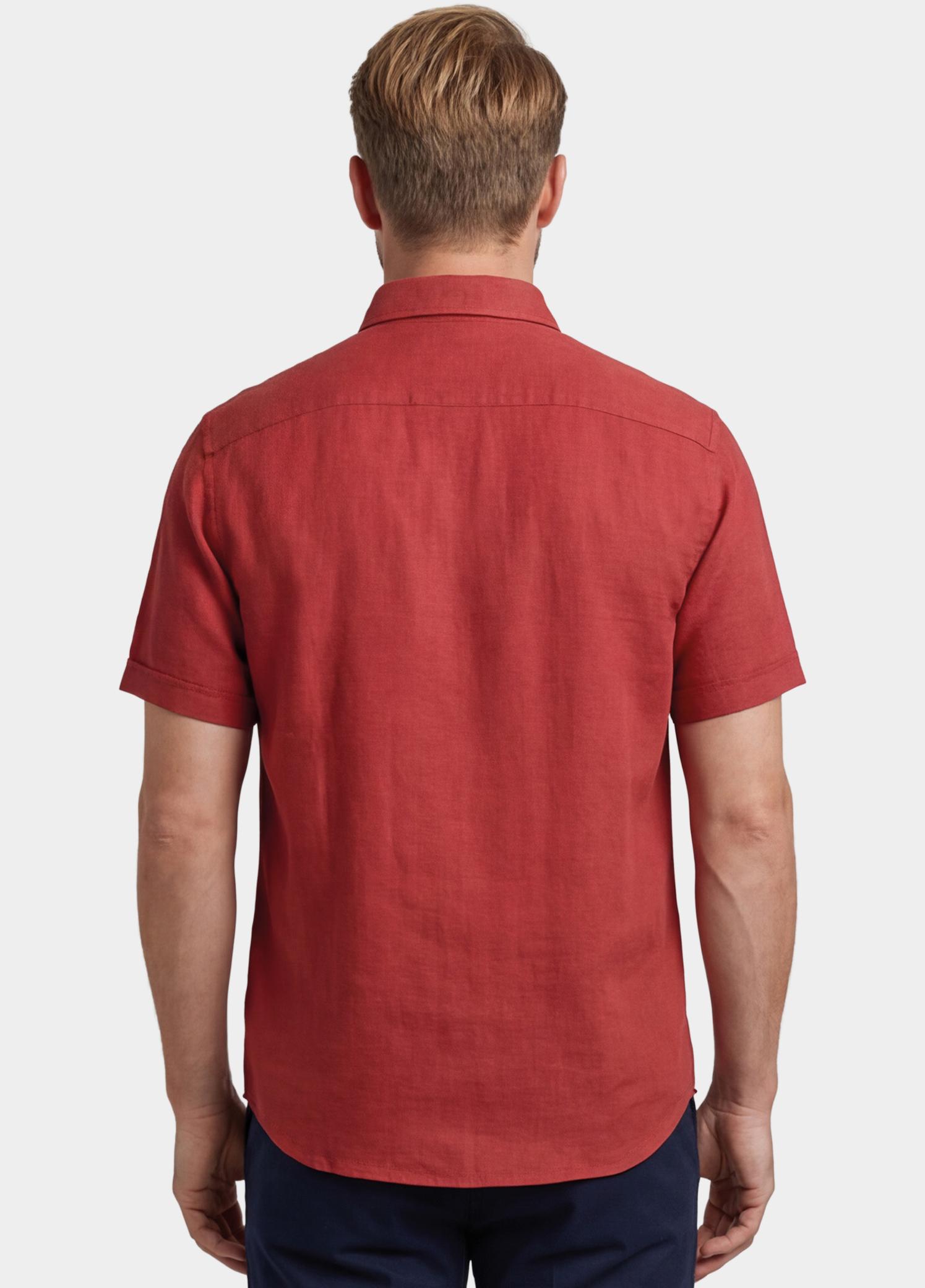 Giordano overhemd korte mouw heren Roze League Short Sleeve Button Do 616009/31