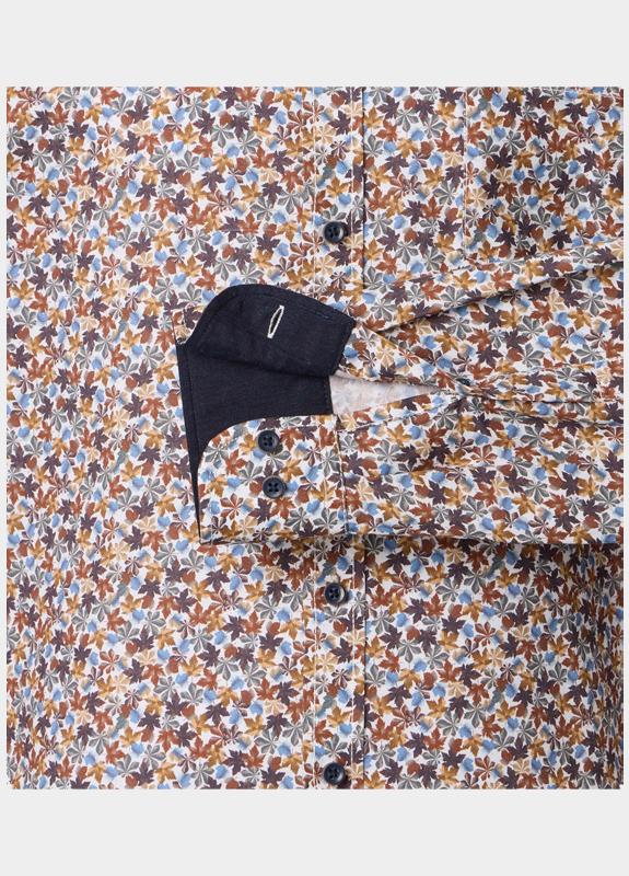 Casamoda Casual hemd lange mouw Bruin Kent Casual Fit 454486600/200