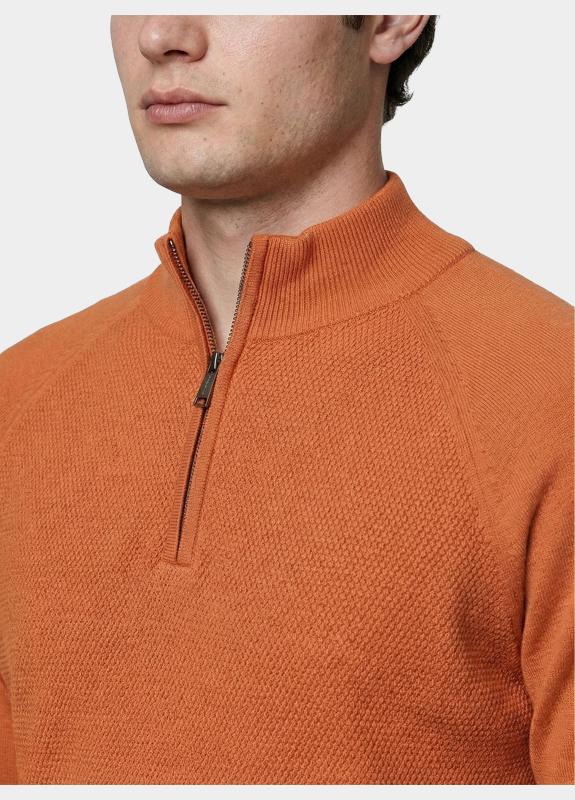 Innocente Half Zip Oranje Half zip met structuur 326/8040 Brique