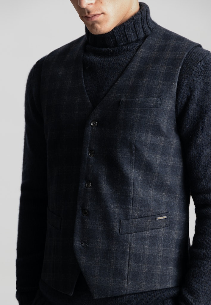 Dstrezzed Gilet Blauw Travel Check Gilet 121232/639
