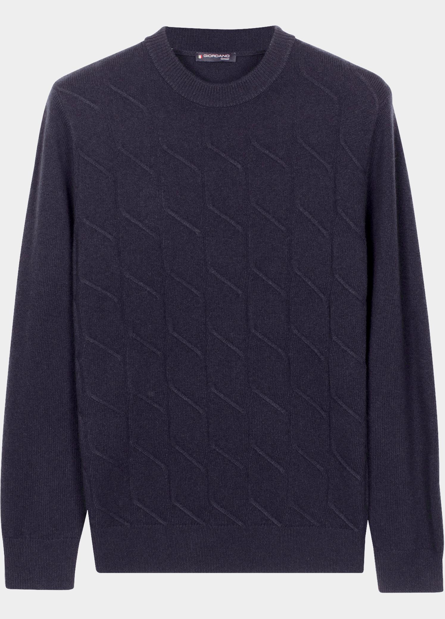 Giordano Pullover heren Blauw Ivrea Cable knit mock neck 9G 628804/60