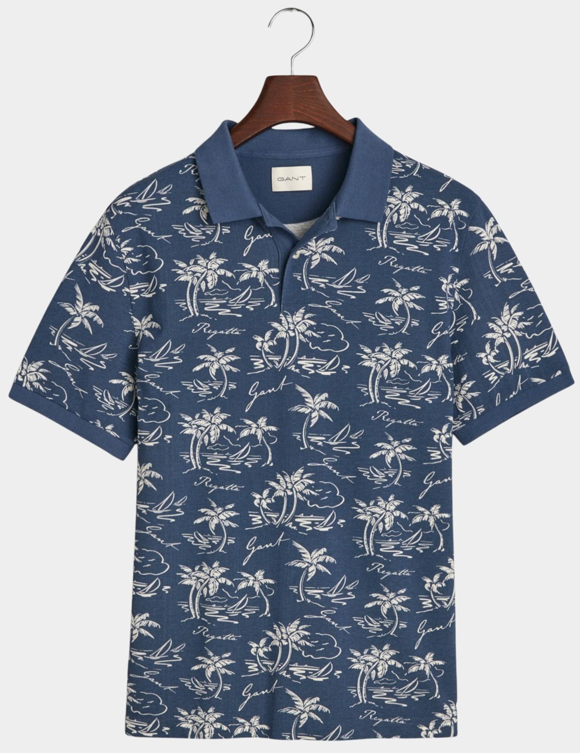 Gant Polo korte mouw Blauw PRINTED SS POLO 2014058/401