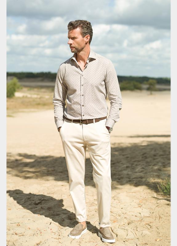 Ledub Business hemd lange mouw Bruin LE24304 MFN5 0143345/630-000-000