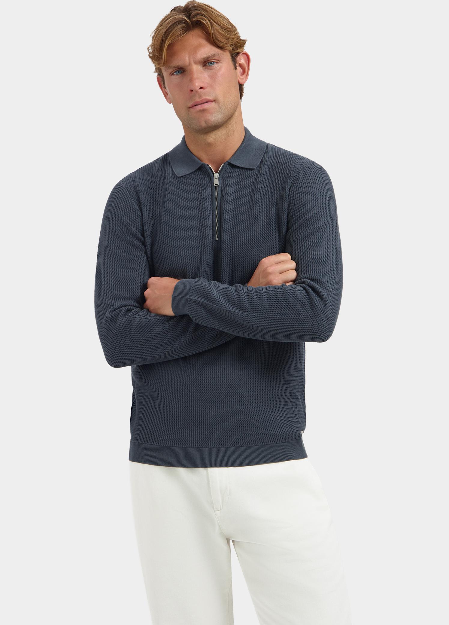 Dstrezzed Polo lange mouwen heren Grijs Kostas Zip 406054/835