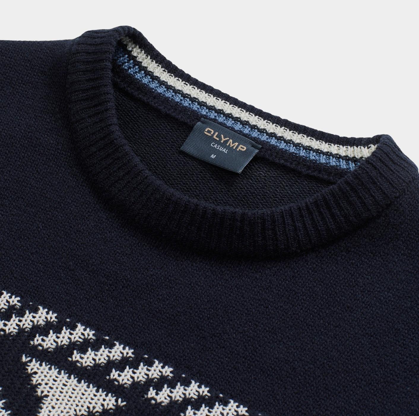 Olymp Pullover Blauw Pullover Strick 536485/18