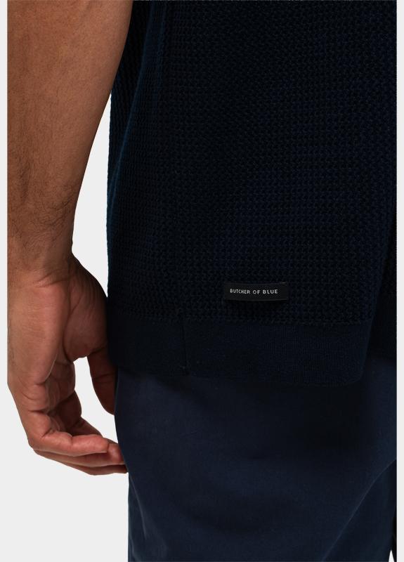 Butcher of Blue Casual hemd korte mouw Blauw Durrow M2616005/890