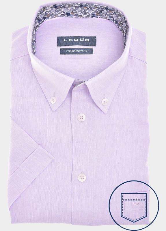 Ledub Business hemd korte mouw Paars  0142446/730-161-000
