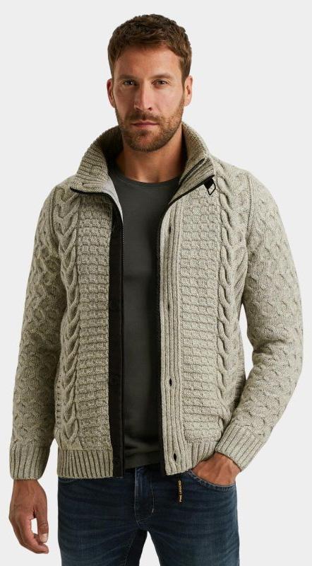 PME Legend Vest Grijs Zip jacket heavy knit mixed y PKC2509359/921