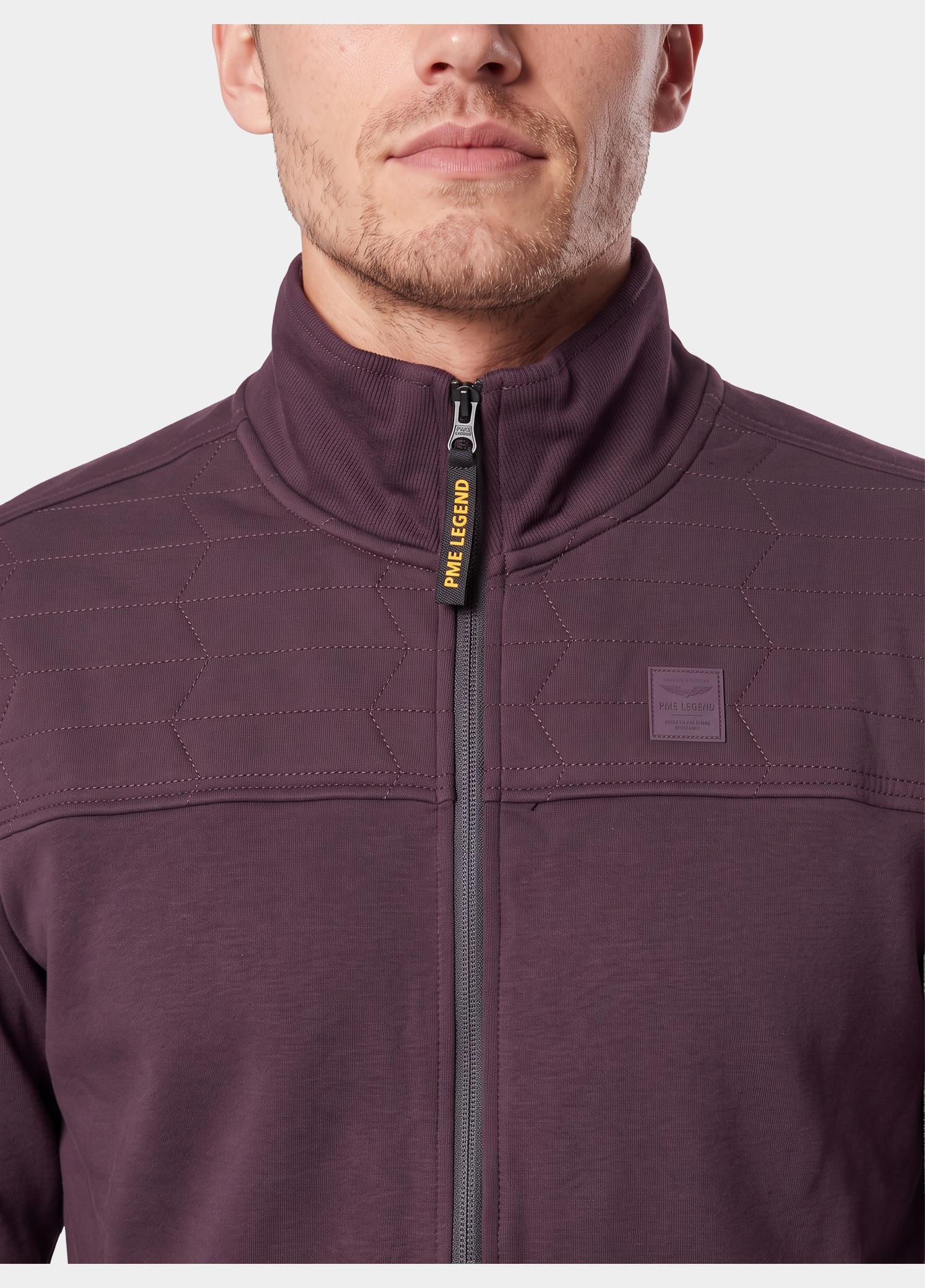 PME Legend sweatvest heren Paars Zip jacket interlock sweat PSW2610475/4357