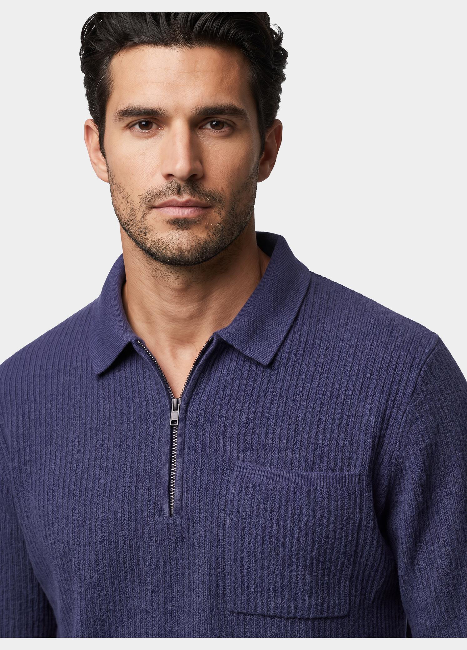 Cast Iron Sweater heren Blauw Crewneck regular fit soft ble CKW2609314/4163