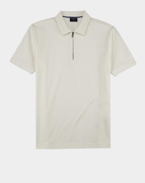 Olymp Polo korte mouw Beige Interlock Zip Polo 540362/01