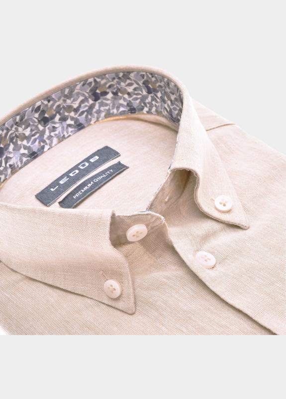 Ledub Business hemd lange mouw Bruin  0142445/620-161-000