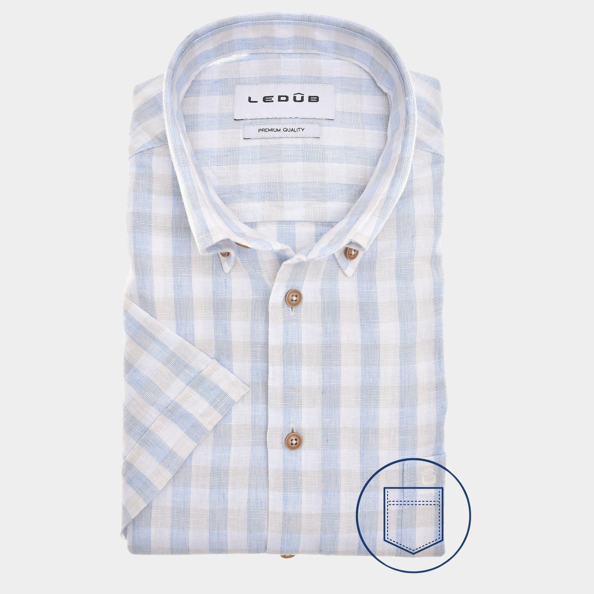Ledub Business hemd korte mouw Blauw  0142926/120-000-000