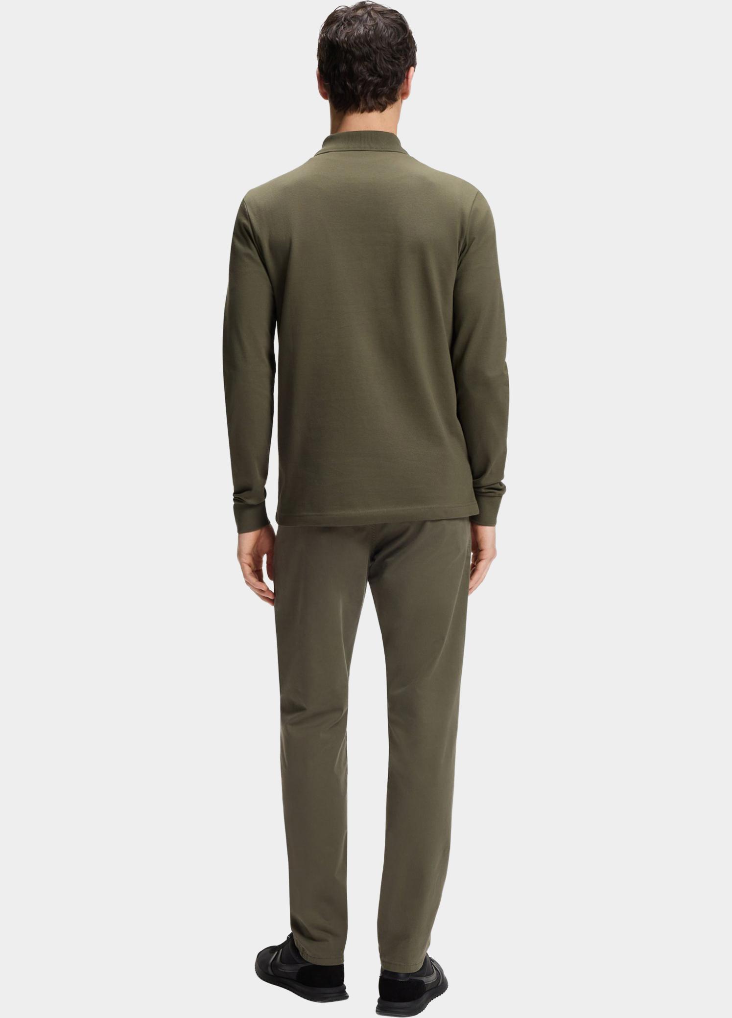 BOSS Orange Polo lange mouw Groen Passerby 10256683 01 50507704/325