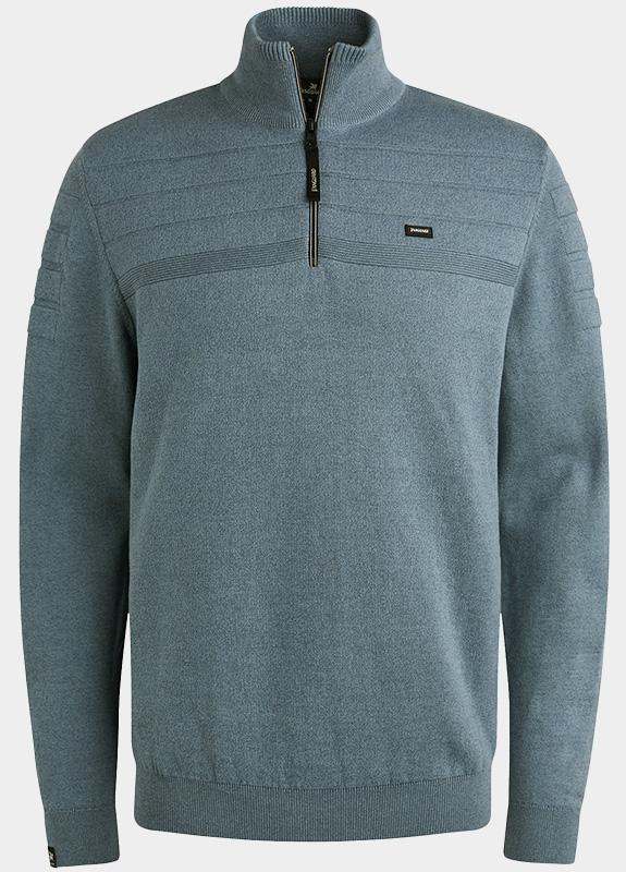 Vanguard Half Zip Blauw Half zip collar cotton bonded VKW2509330/5409