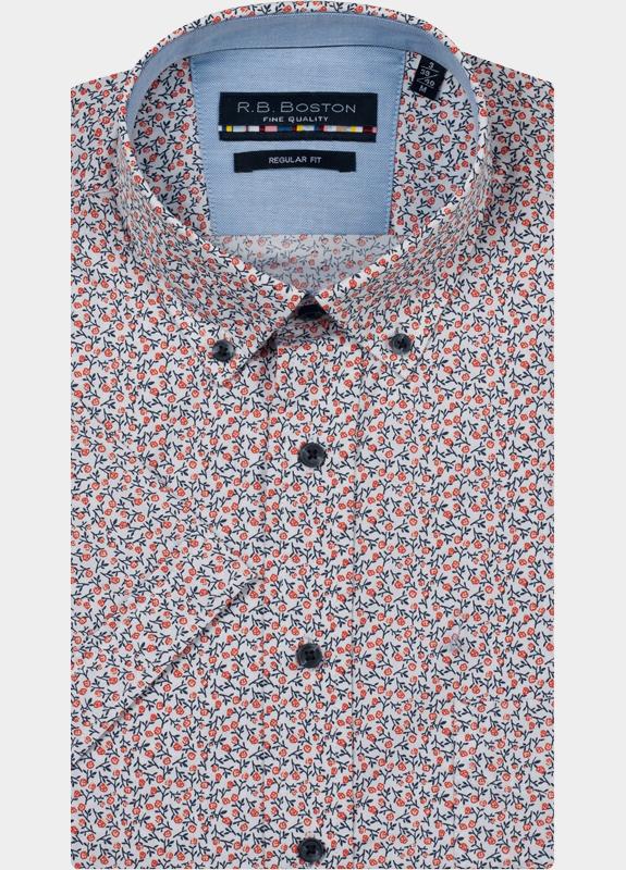 R.B. Boston overhemd korte mouw heren Multi Marshall SS Button Down 616670/303