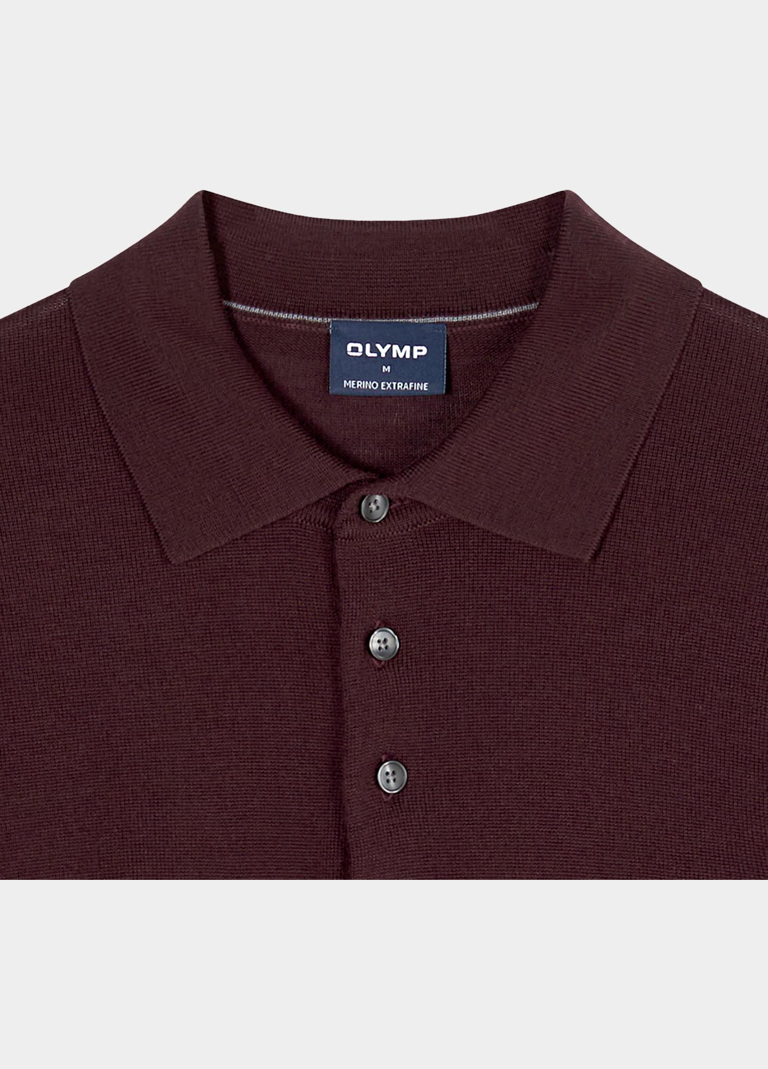 Olymp Polo lange mouwen heren Rood Polo Strick 533924/37