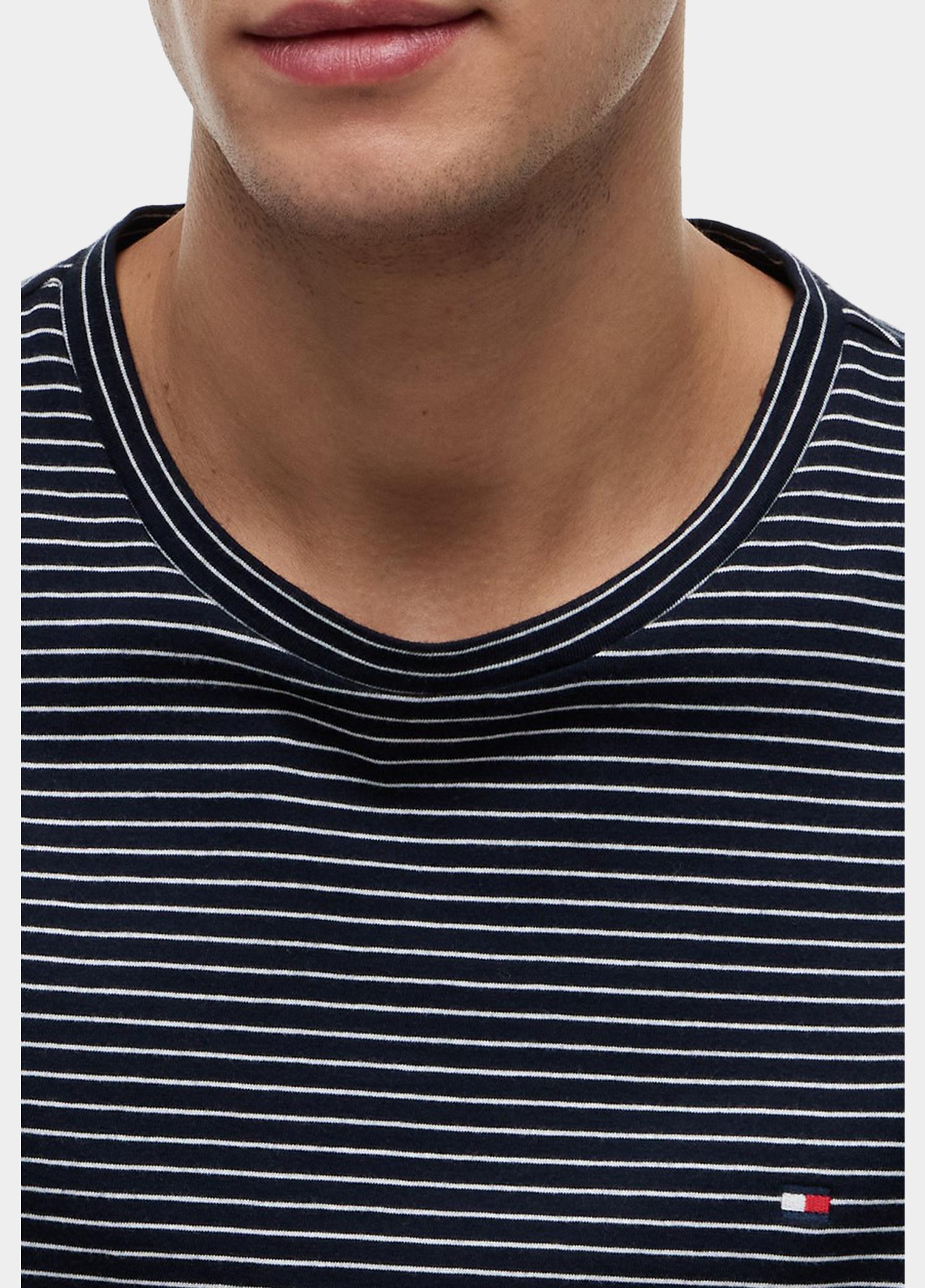 Tommy Hilfiger T-shirt heren Blauw ESS Seasonal Reg Fit Stripe Te MW0MW40923/0A7