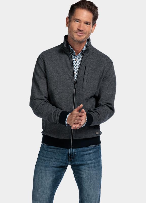 Baileys Vest Wit Sweat Cardigan Zip  2-tone Ja 522258/81