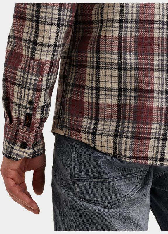 PME Legend Casual hemd lange mouw Roze LONG SLEEVE SHIRT Herringbone PSI2602210/4085