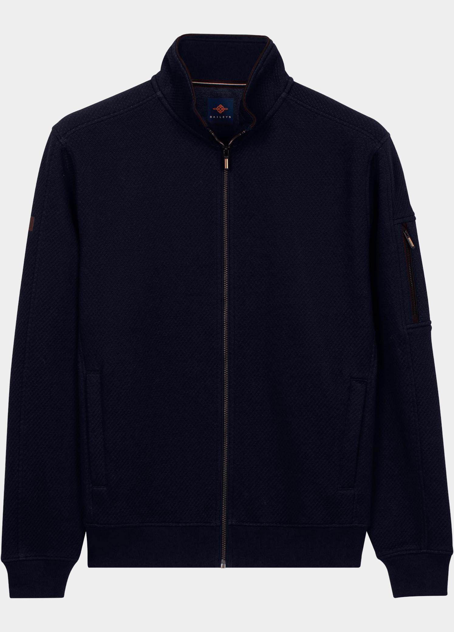 Baileys sweatvest heren Blauw Sleeve Pocket, Diagonal Struc 622220/60