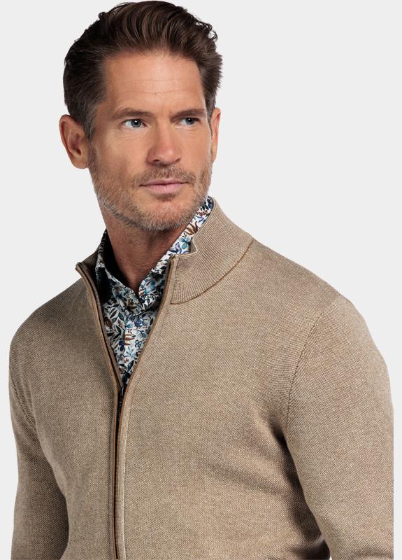 Baileys Vest Bruin Cardigan Zip  all-over 2-tone 522009/855
